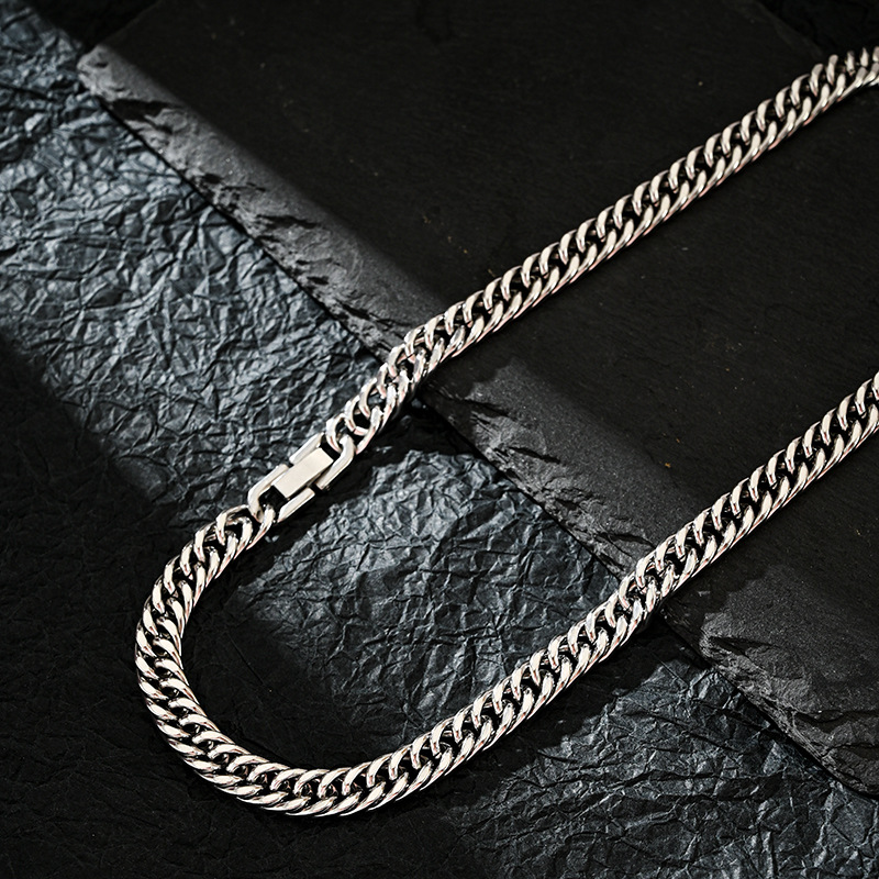 7 MM paslanmaz çelik küba zinc - Men Accessories Neck Chain incelemesi ve fiyatı