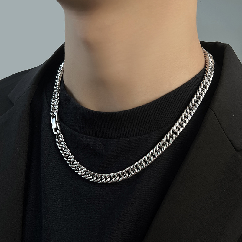 7 MM paslanmaz çelik küba zinc - Men Accessories Neck Chain incelemesi ve fiyatı